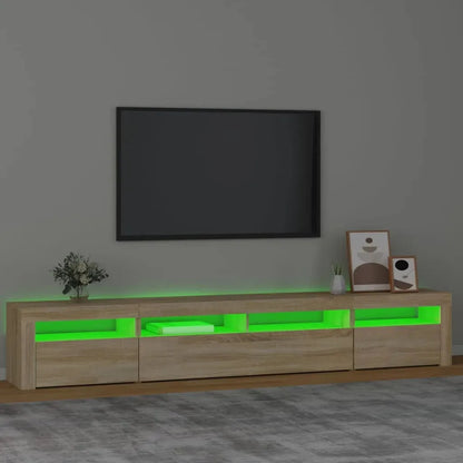 TV Cabinet with LED Lights Sonoma Oak 240x35x40 cm