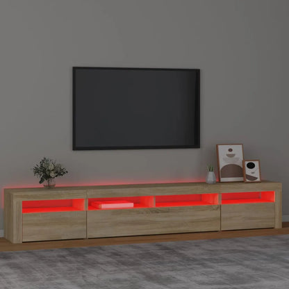 TV Cabinet with LED Lights Sonoma Oak 240x35x40 cm