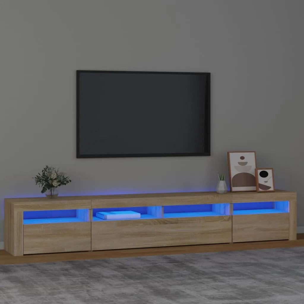 TV Cabinet with LED Lights Sonoma Oak 240x35x40 cm