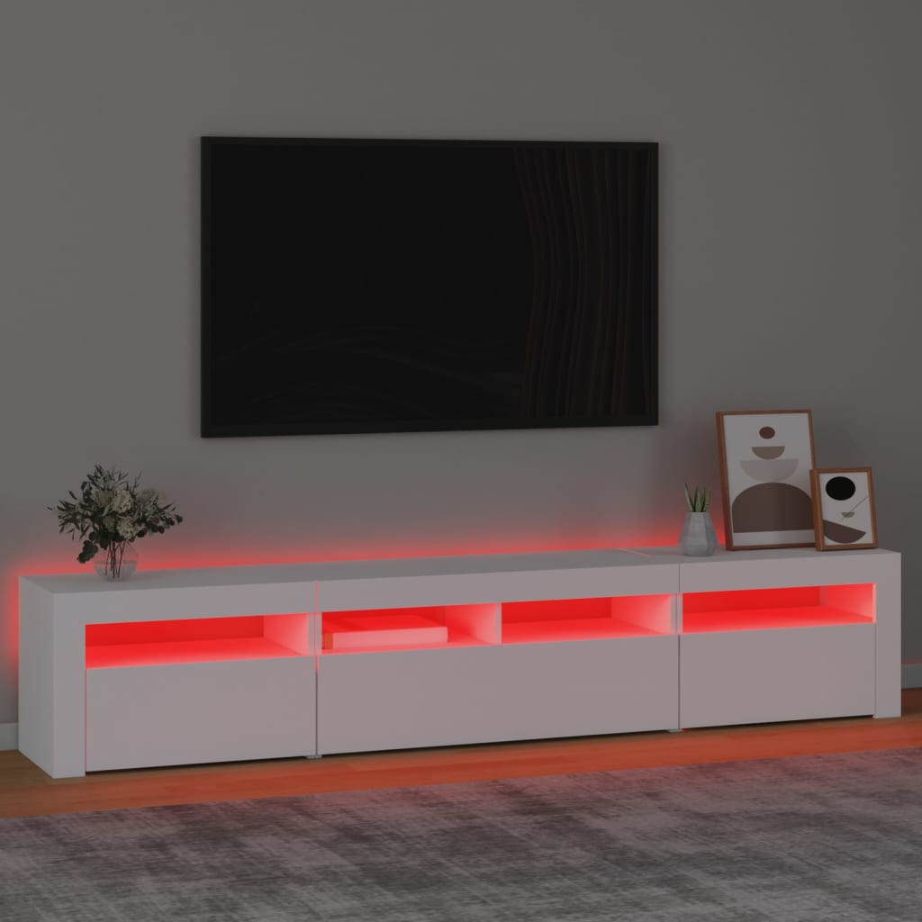 TV Cabinet with LED Lights Black 210x35x40 cm