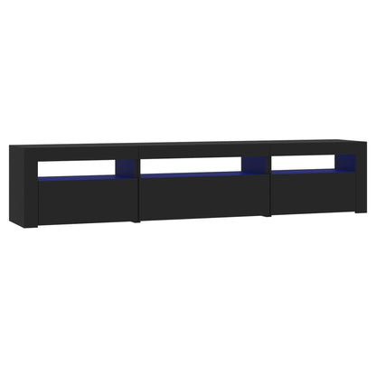 TV Cabinet with LED Lights Black 195x35x40 cm