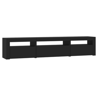 TV Cabinet with LED Lights Black 195x35x40 cm