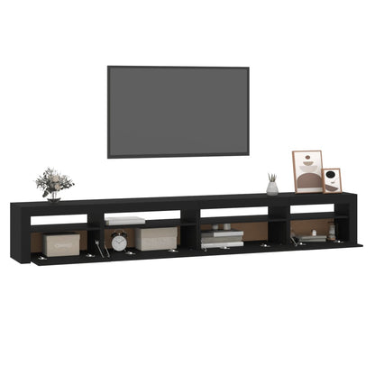 TV Cabinet with LED Lights Black 270x35x40 cm