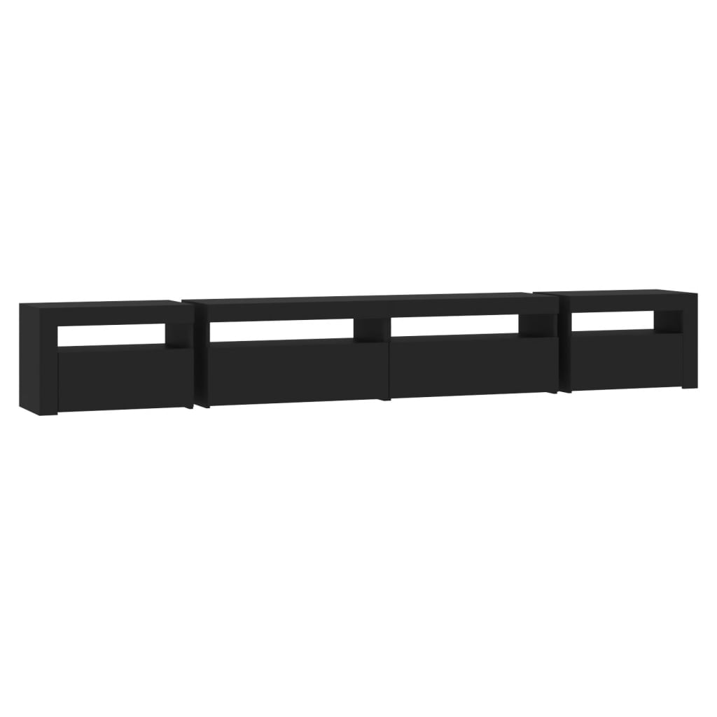 TV Cabinet with LED Lights Black 270x35x40 cm