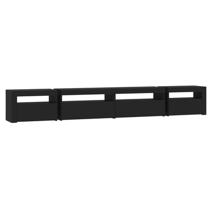 TV Cabinet with LED Lights Black 270x35x40 cm