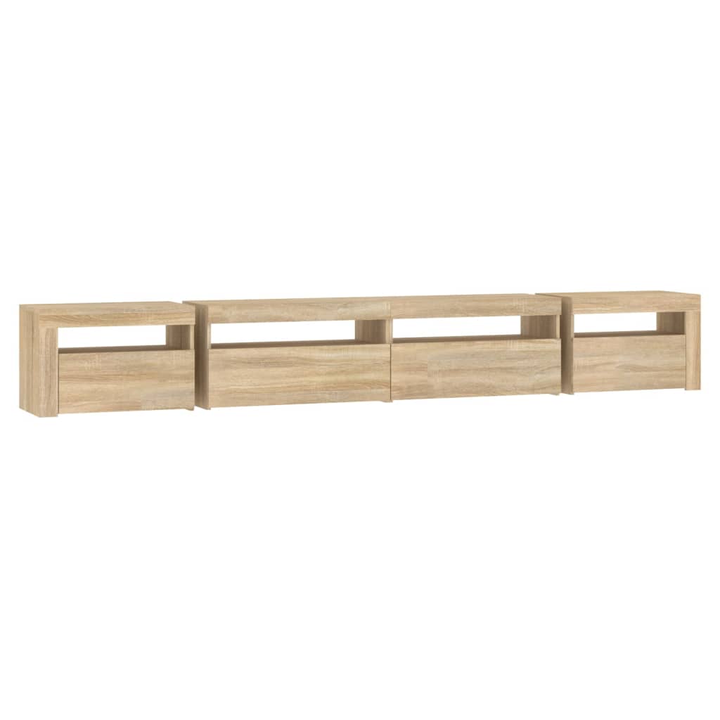 TV Cabinet with LED Lights Sonoma Oak 270x35x40 cm