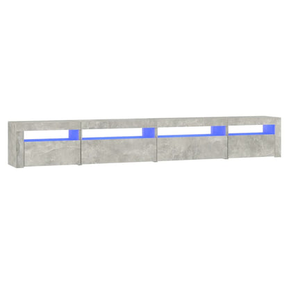 TV Cabinet with LED Lights Concrete Grey 270x35x40 cm