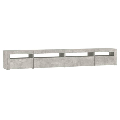 TV Cabinet with LED Lights Concrete Grey 270x35x40 cm