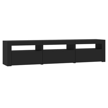 TV Cabinet with LED Lights Black 180x35x40 cm