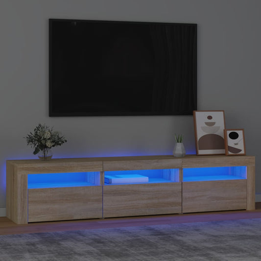 TV Cabinet with LED Lights Sonoma Oak 180x35x40 cm