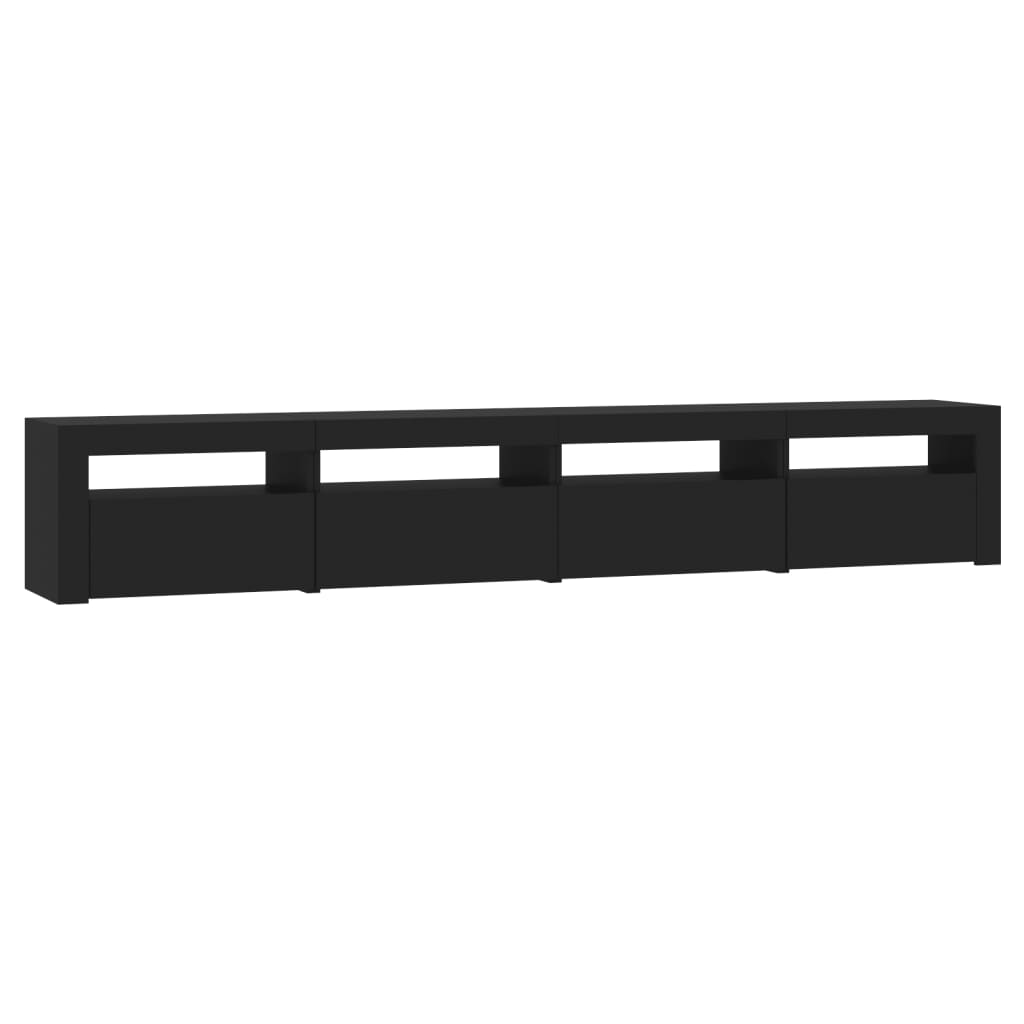 TV Cabinet with LED Lights Black 240x35x40 cm