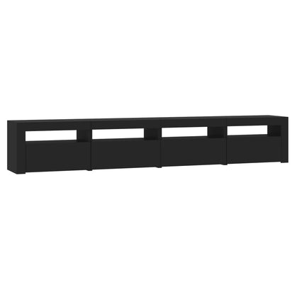 TV Cabinet with LED Lights Black 240x35x40 cm