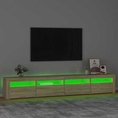 TV Cabinet with LED Lights Sonoma Oak 240x35x40 cm