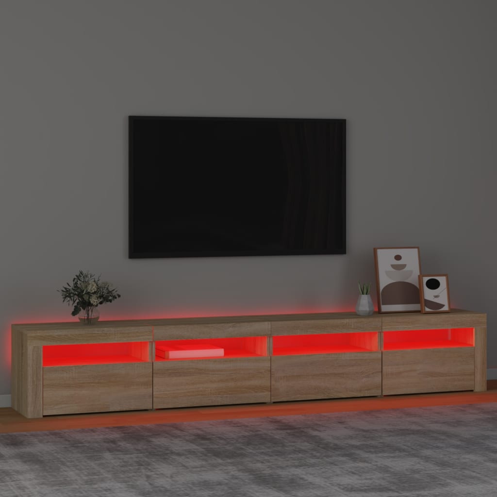 TV Cabinet with LED Lights Sonoma Oak 240x35x40 cm