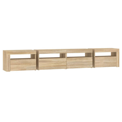 TV Cabinet with LED Lights Sonoma Oak 240x35x40 cm