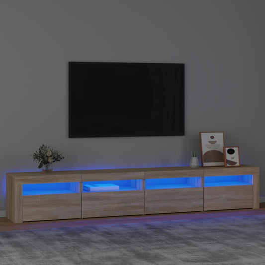 TV Cabinet with LED Lights Sonoma Oak 240x35x40 cm