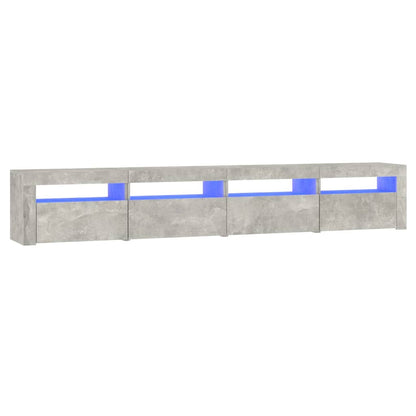 TV Cabinet with LED Lights Concrete Grey 240x35x40 cm