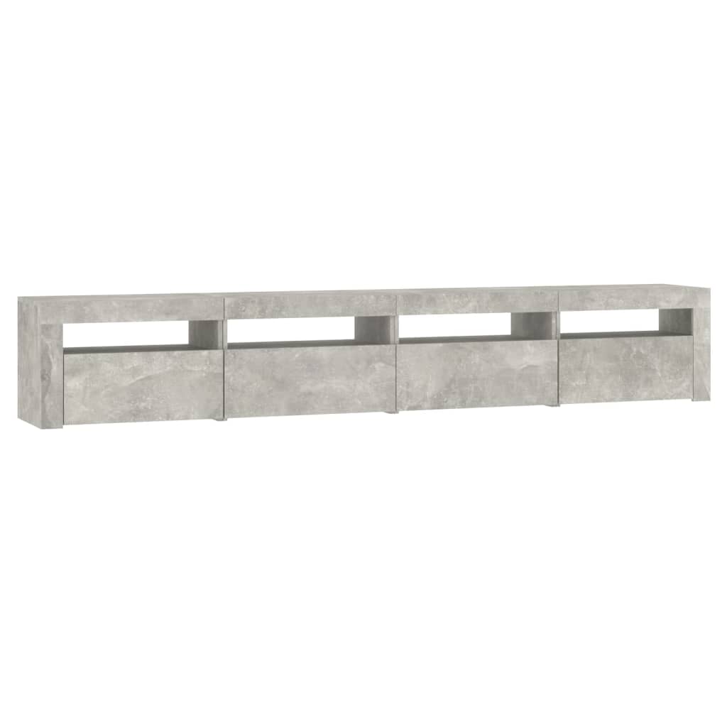 TV Cabinet with LED Lights Concrete Grey 240x35x40 cm