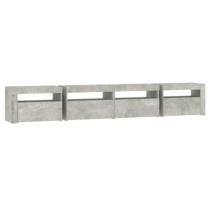 TV Cabinet with LED Lights Concrete Grey 240x35x40 cm