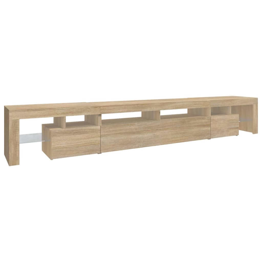 TV Cabinet with LED Lights Sonoma Oak 260x36.5x40 cm