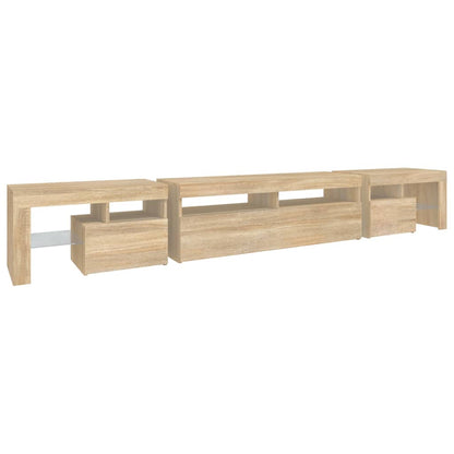 TV Cabinet with LED Lights Sonoma Oak 260x36.5x40 cm