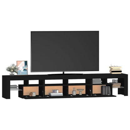 TV Cabinet with LED Lights Black 230x36.5x40 cm