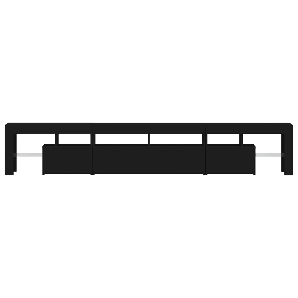 TV Cabinet with LED Lights Black 230x36.5x40 cm