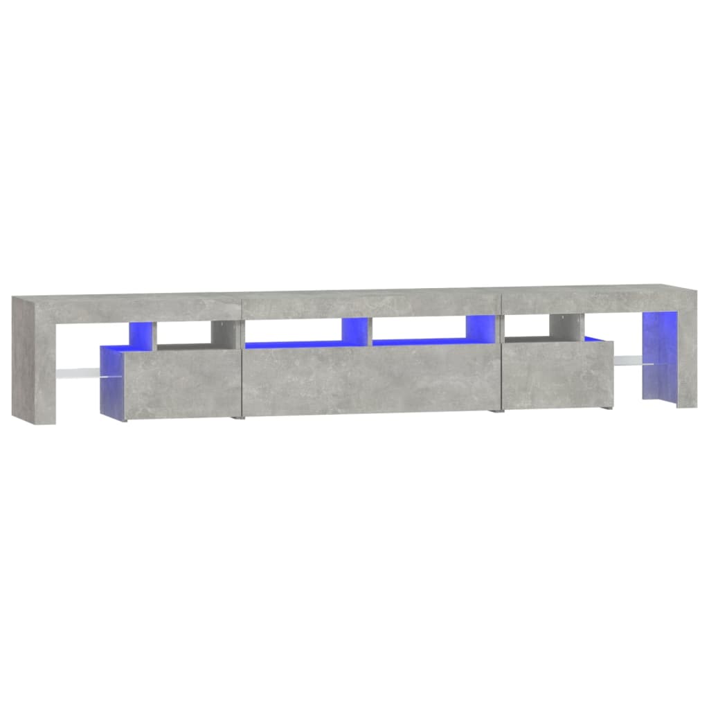 TV Cabinet with LED Lights Concrete Grey 230x36.5x40 cm