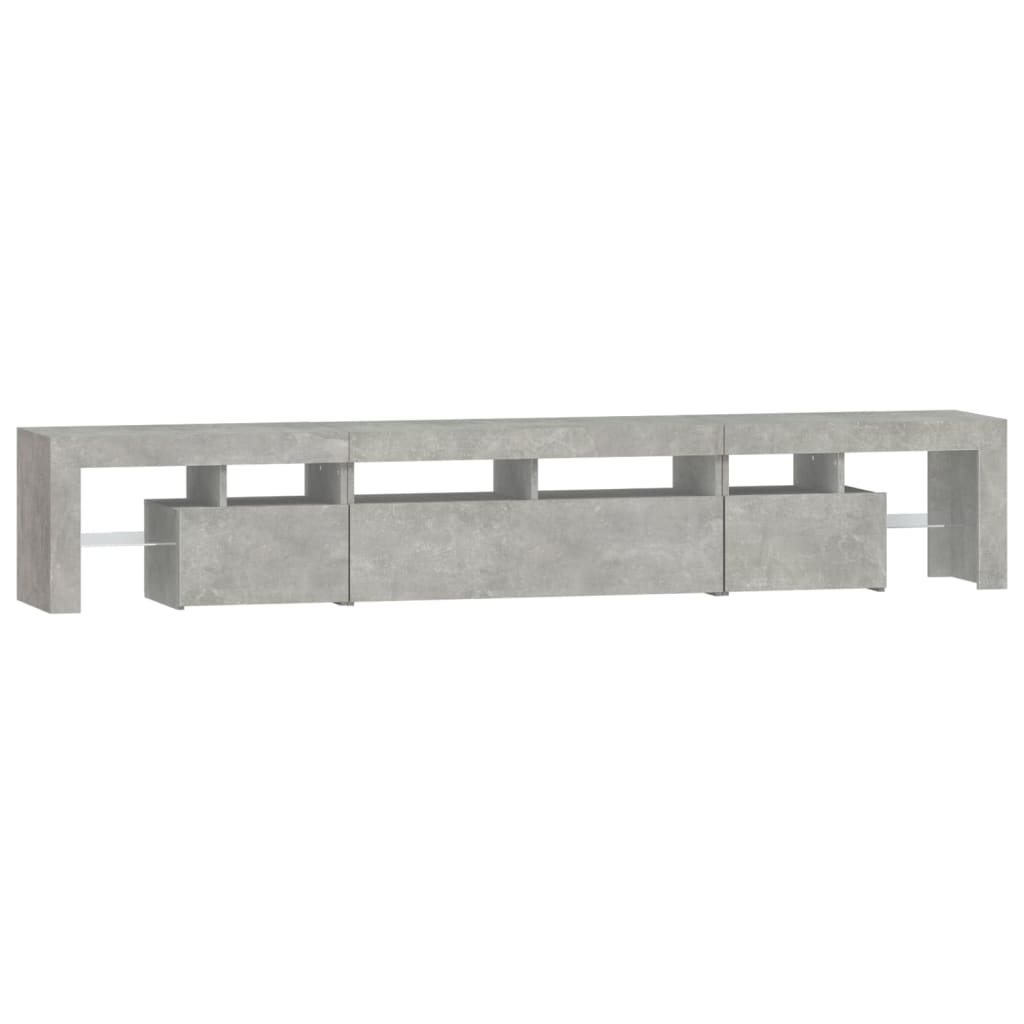 TV Cabinet with LED Lights Concrete Grey 230x36.5x40 cm