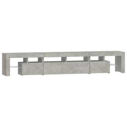 TV Cabinet with LED Lights Concrete Grey 230x36.5x40 cm