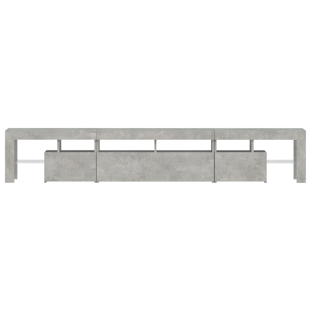 TV Cabinet with LED Lights Concrete Grey 230x36.5x40 cm