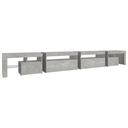 TV Cabinet with LED Lights Concrete Grey 290x36.5x40 cm