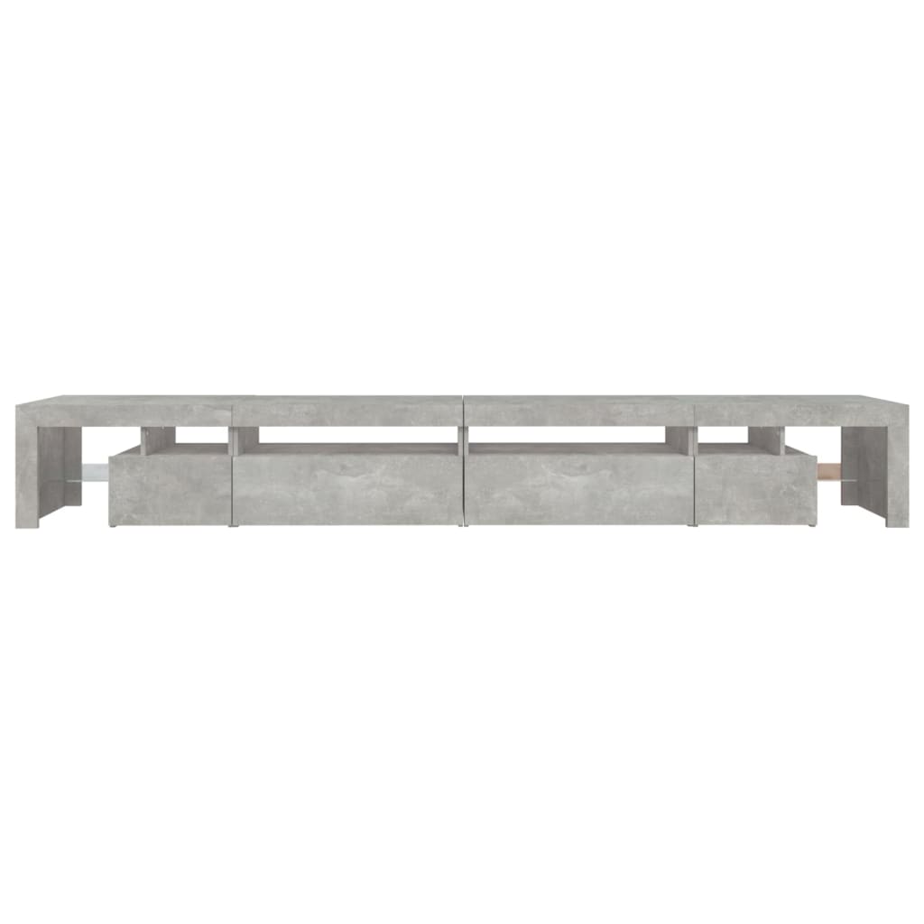 TV Cabinet with LED Lights Concrete Grey 290x36.5x40 cm