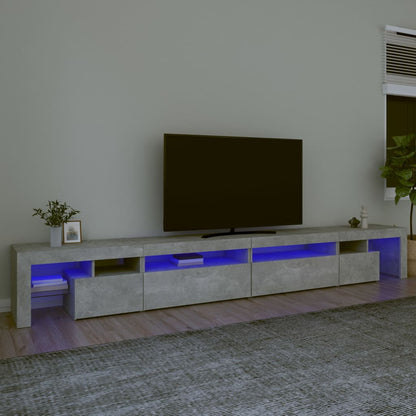 TV Cabinet with LED Lights Concrete Grey 290x36.5x40 cm