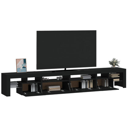 TV Cabinet with LED Lights Black 260x36.5x40 cm