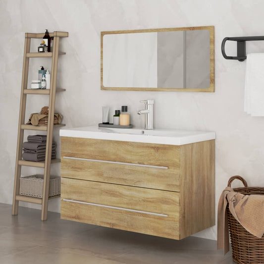 3 Piece Bathroom Furniture Set Sonoma Oak