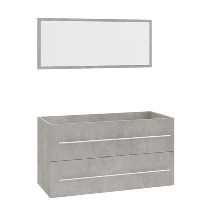 3 Piece Bathroom Furniture Set Concrete Grey