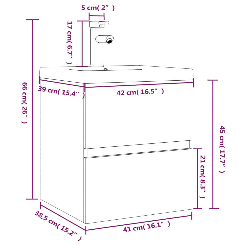 Sink Cabinet with Built-in Basin Grey Sonoma Engineered Wood