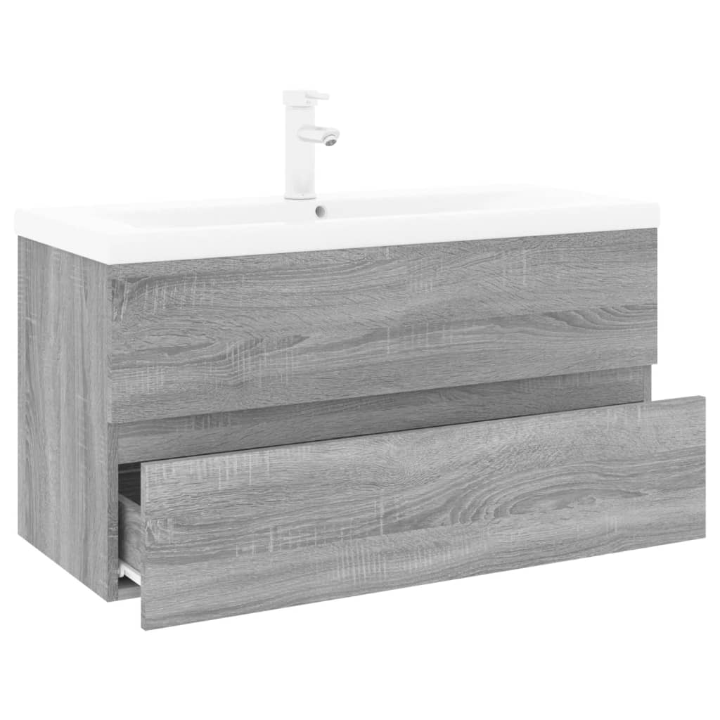 Sink Cabinet with Built-in Basin Grey Sonoma Engineered Wood