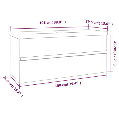 Sink Cabinet with Built-in Basin Grey Sonoma Engineered Wood