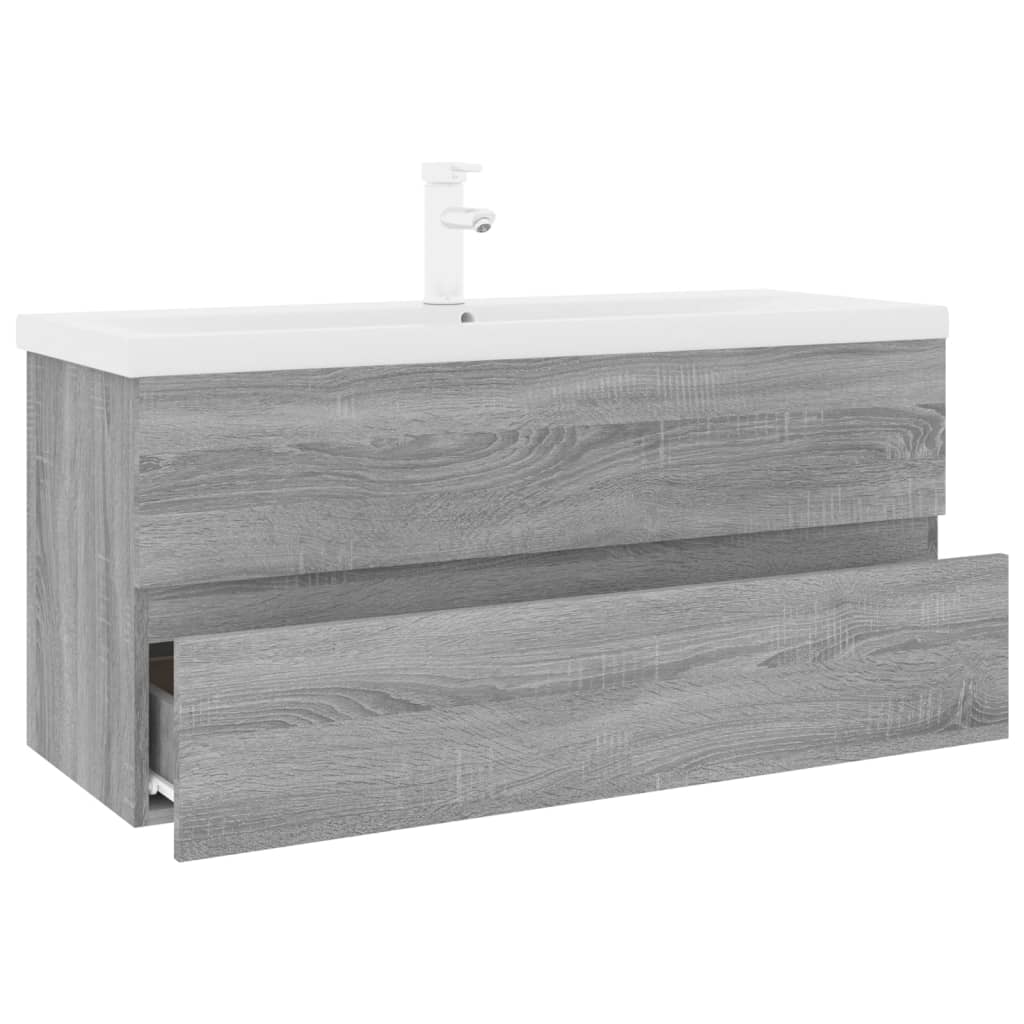 Sink Cabinet with Built-in Basin Grey Sonoma Engineered Wood