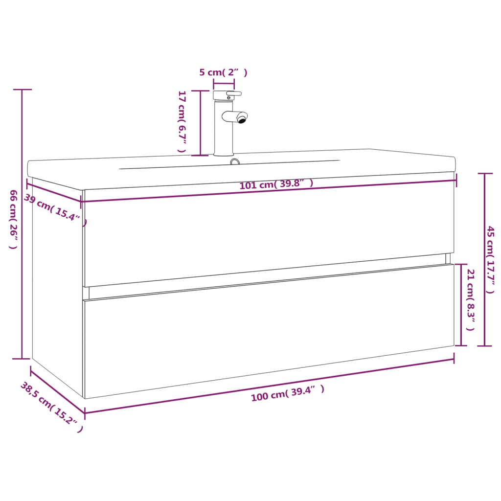 Sink Cabinet with Built-in Basin Grey Sonoma Engineered Wood