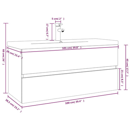 Sink Cabinet with Built-in Basin Grey Sonoma Engineered Wood