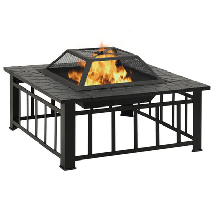 Fire Pit with Poker 79x79x46.5 cm XXL Steel