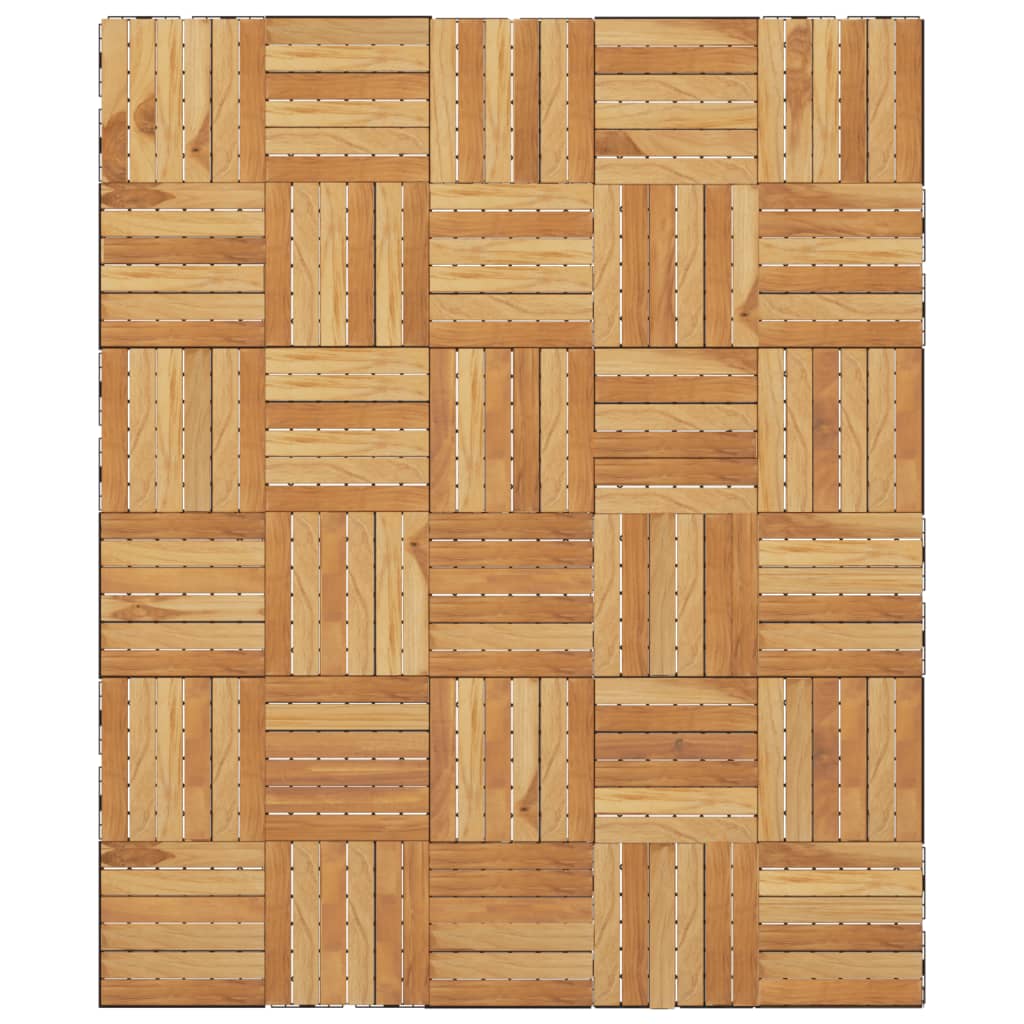 Decking Tiles 30 pcs 30x30 cm Solid Wood Teak Vertical Pattern