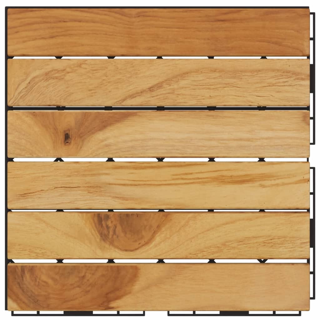 Decking Tiles 30 pcs 30x30 cm Solid Wood Teak Vertical Pattern