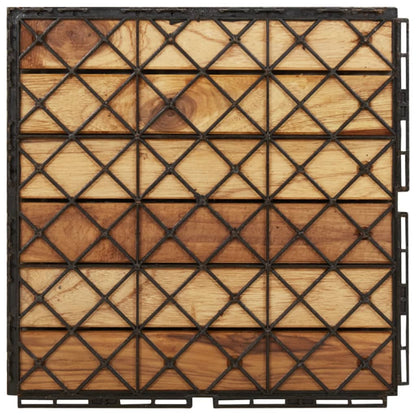 Decking Tiles 30 pcs 30x30 cm Solid Wood Teak Vertical Pattern