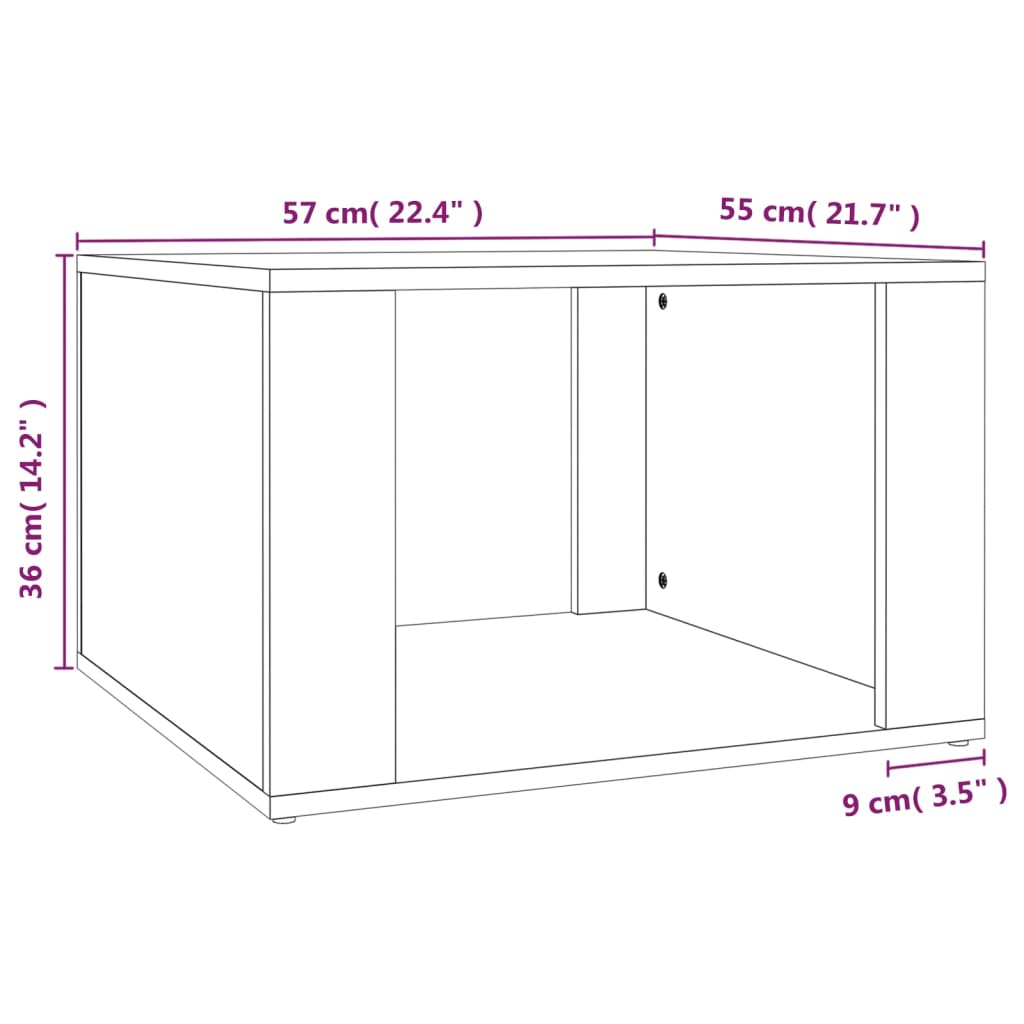 Bedside Table Brown Oak 57x55x36 cm Engineered Wood