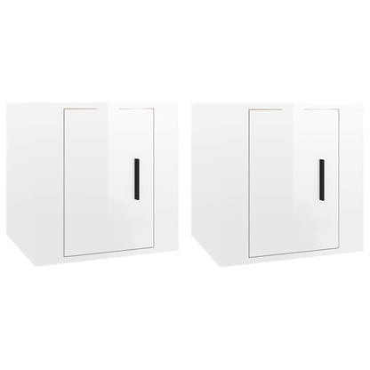 Wall Mounted TV Cabinets 2 pcs High Gloss White 40x34.5x40 cm