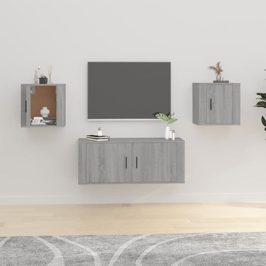 Wall Mounted TV Cabinets 2 pcs Grey Sonoma 40x34.5x40 cm